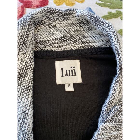 Anthropologie Luii S Button Front Mixed Media Jacket Cardigan Floral/ Knit Boho - Picture 7 of 14